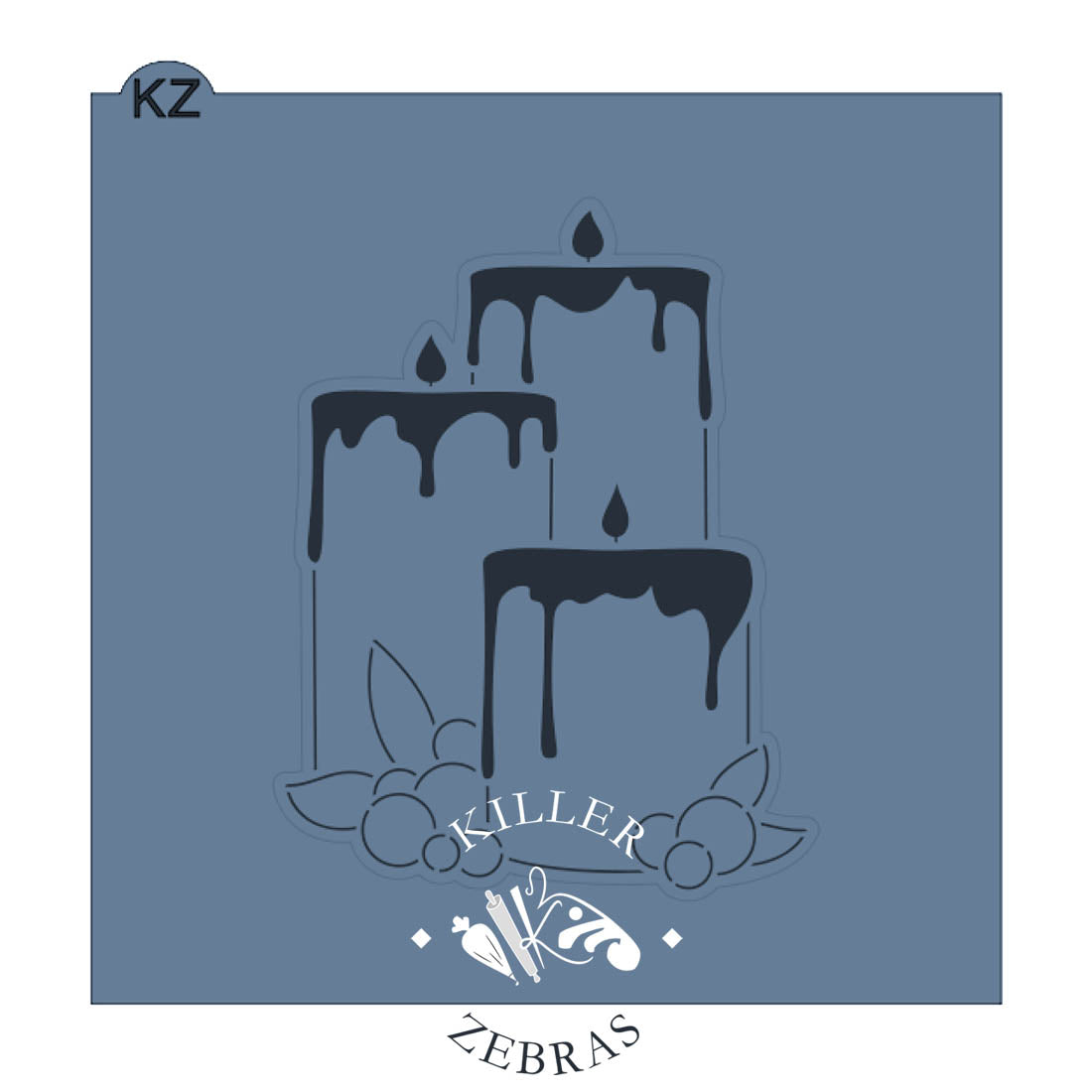 Cookie Cutters Layered Holly Candles Cutter/Stencil