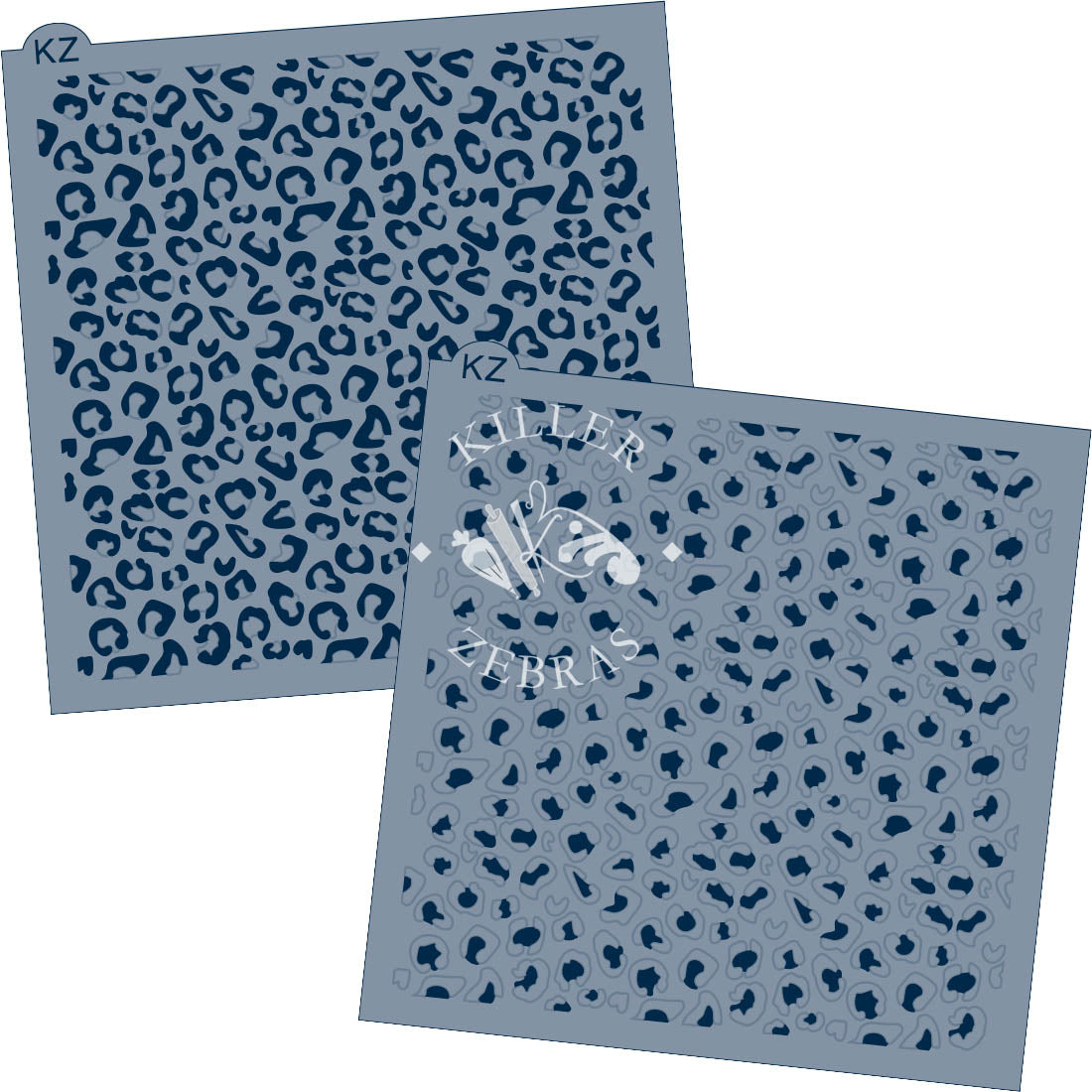 5.5 x 5.5 Stencil Leopard Print 2 Part Stencil