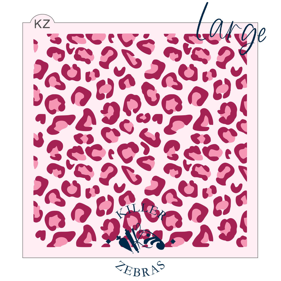 5.5 x 5.5 Stencil Leopard Print 2 Part Stencil