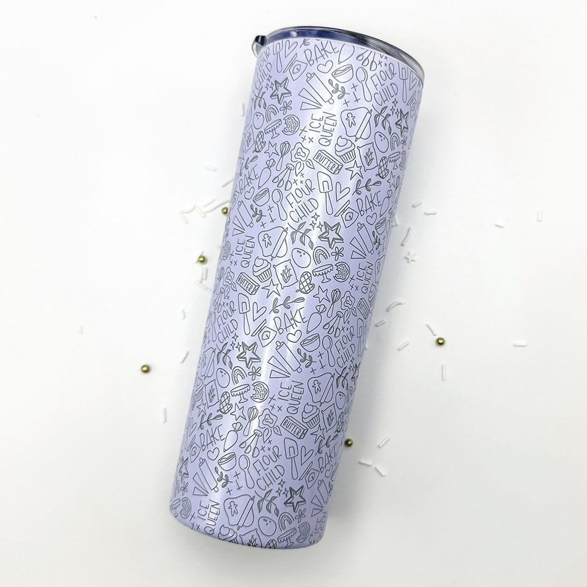 Tumbler Lilac Glitter Stainless Steel 20 oz. Tumbler