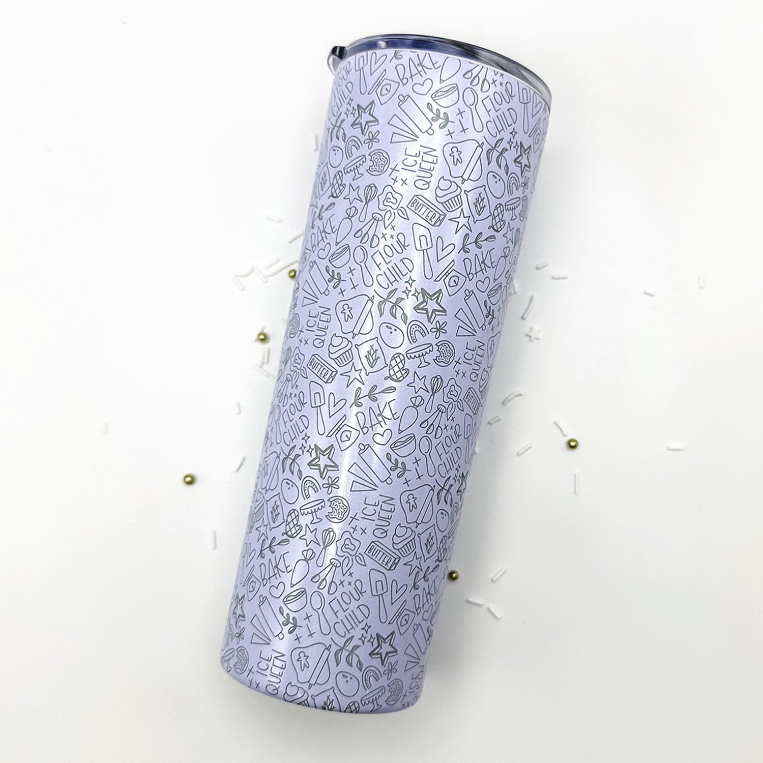 Tumbler Lilac Glitter Stainless Steel 20 oz. Tumbler