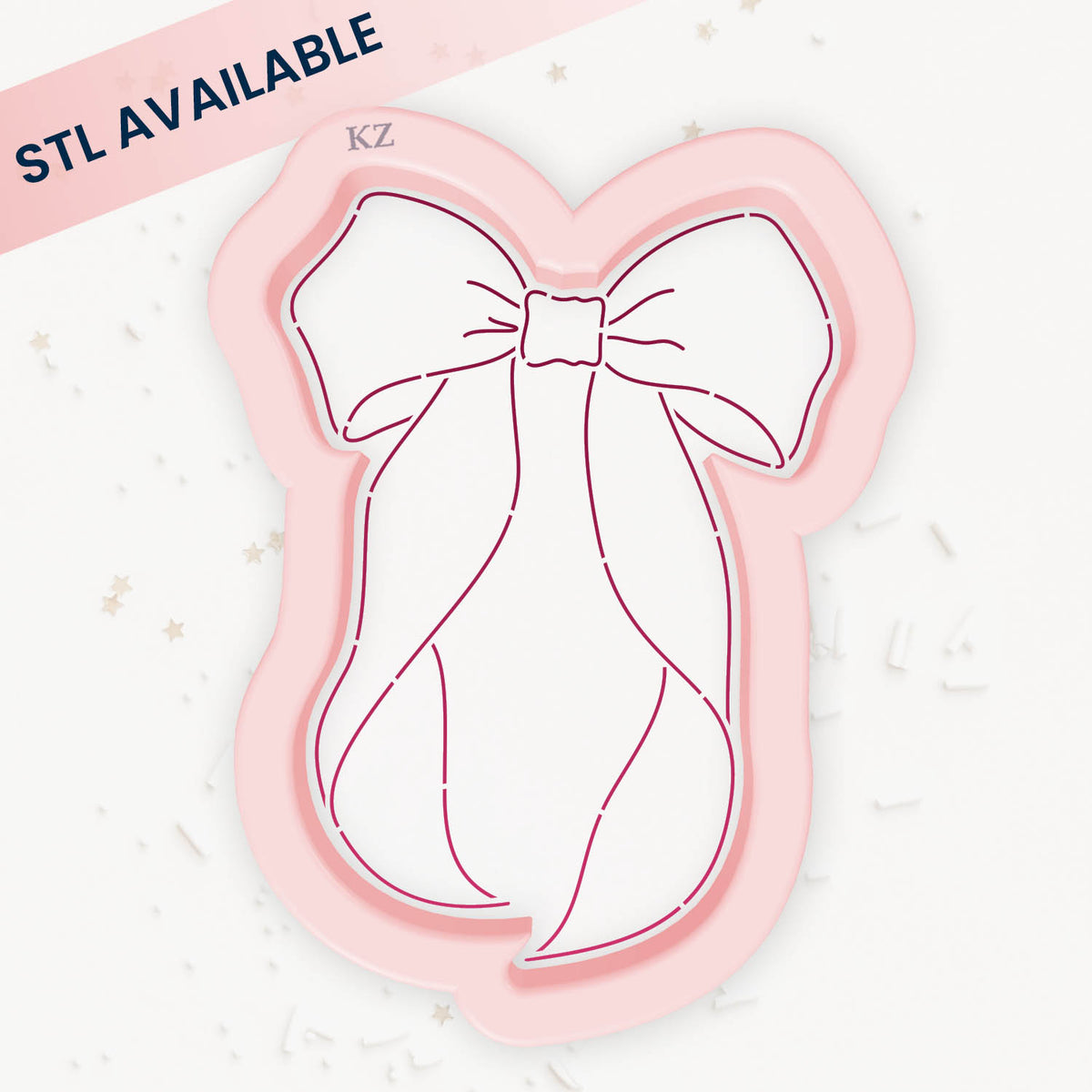 Cookie Cutters Long Ribbon Bow Cutter/Stencil