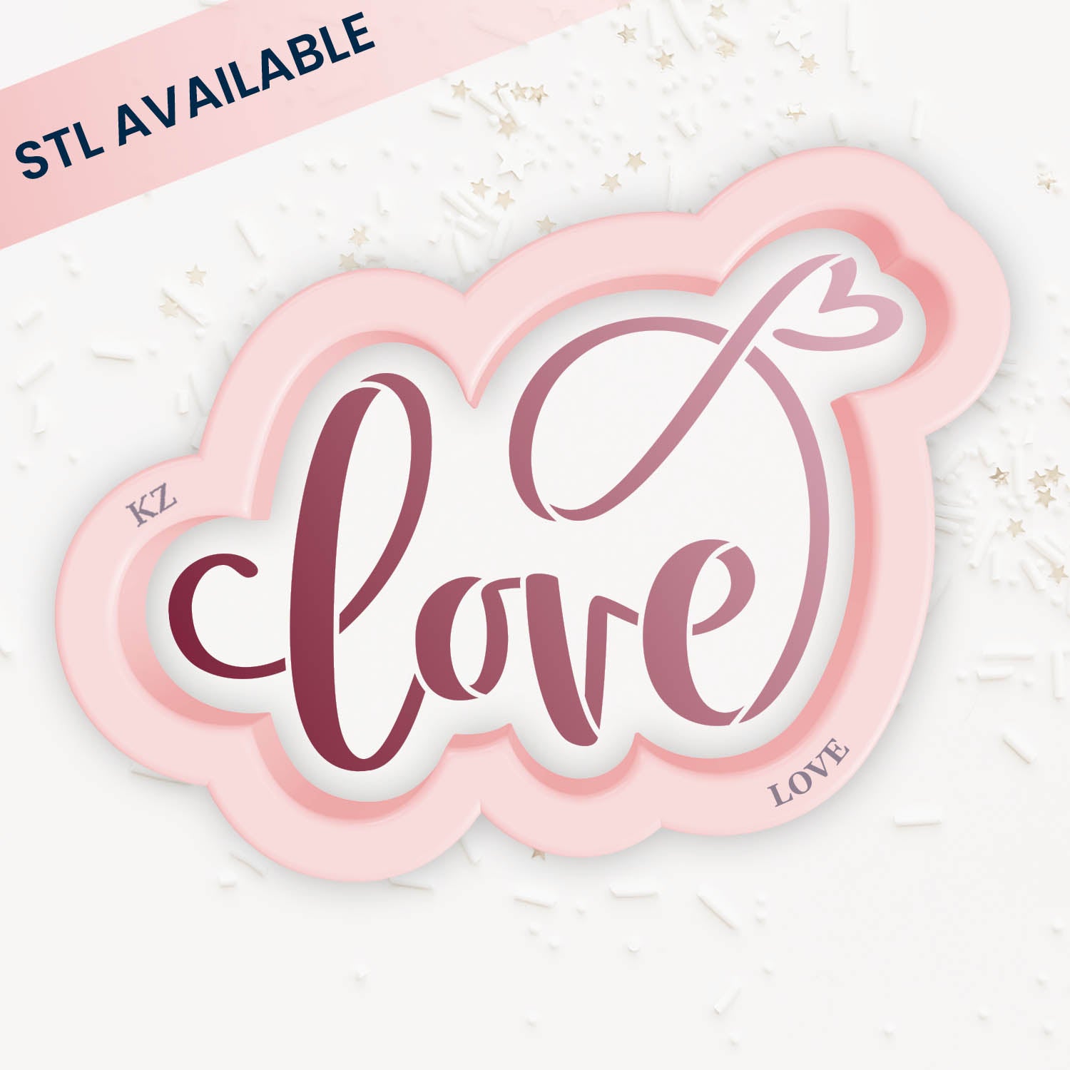 Love (Style 1) Cookie Cutter & Stencil Set | Cookie Decorating Set