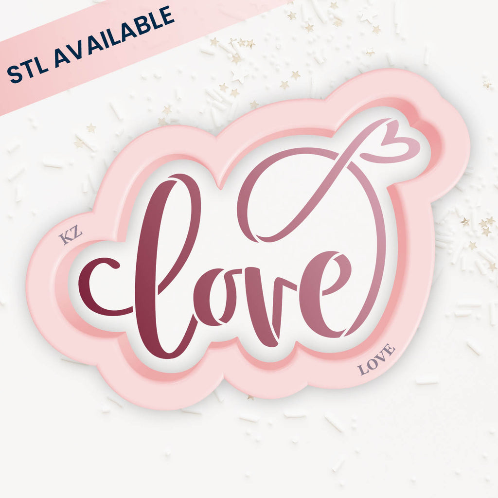 Love (Style 1) Cookie Cutter & Stencil Set | Cookie Decorating Set