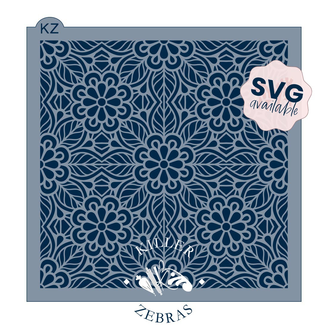 5.5 x 5.5 Stencil Maia Lace Stencil