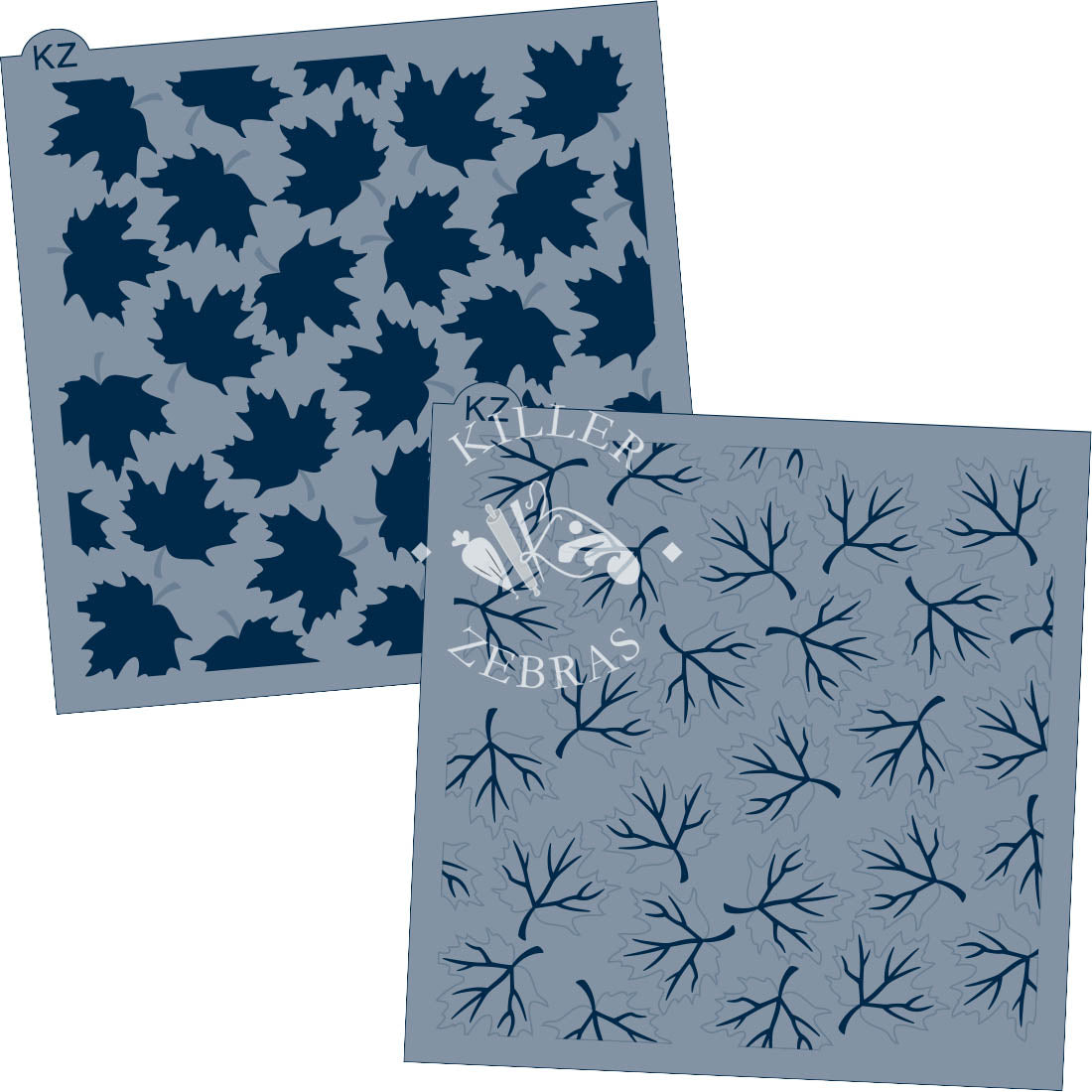 5.5 x 5.5 Stencil Maple Leaves 2 Part Stencil