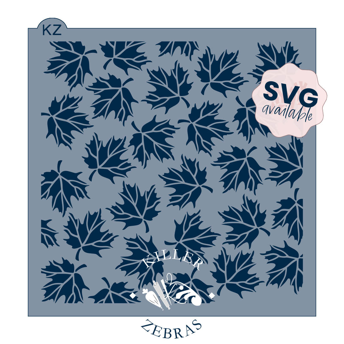 5.5 x 5.5 Stencil Maple Leaves Single Stencil