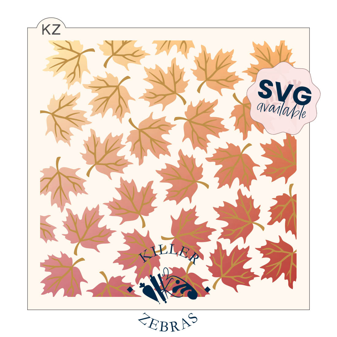 5.5 x 5.5 Stencil Maple Leaves 2 Part Stencil