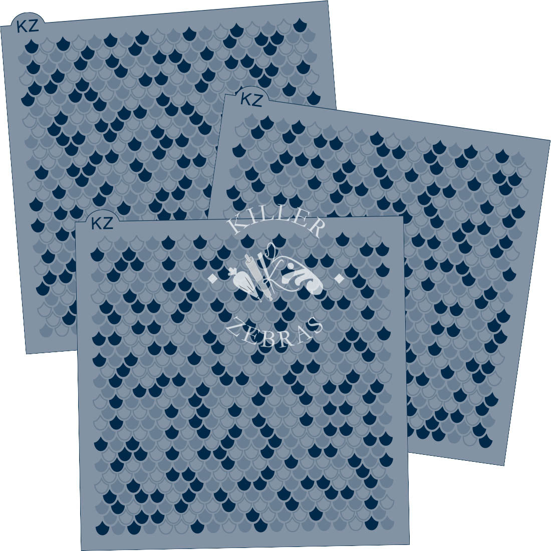 5.5 x 5.5 Stencil Mermaid 3 Part Stencil