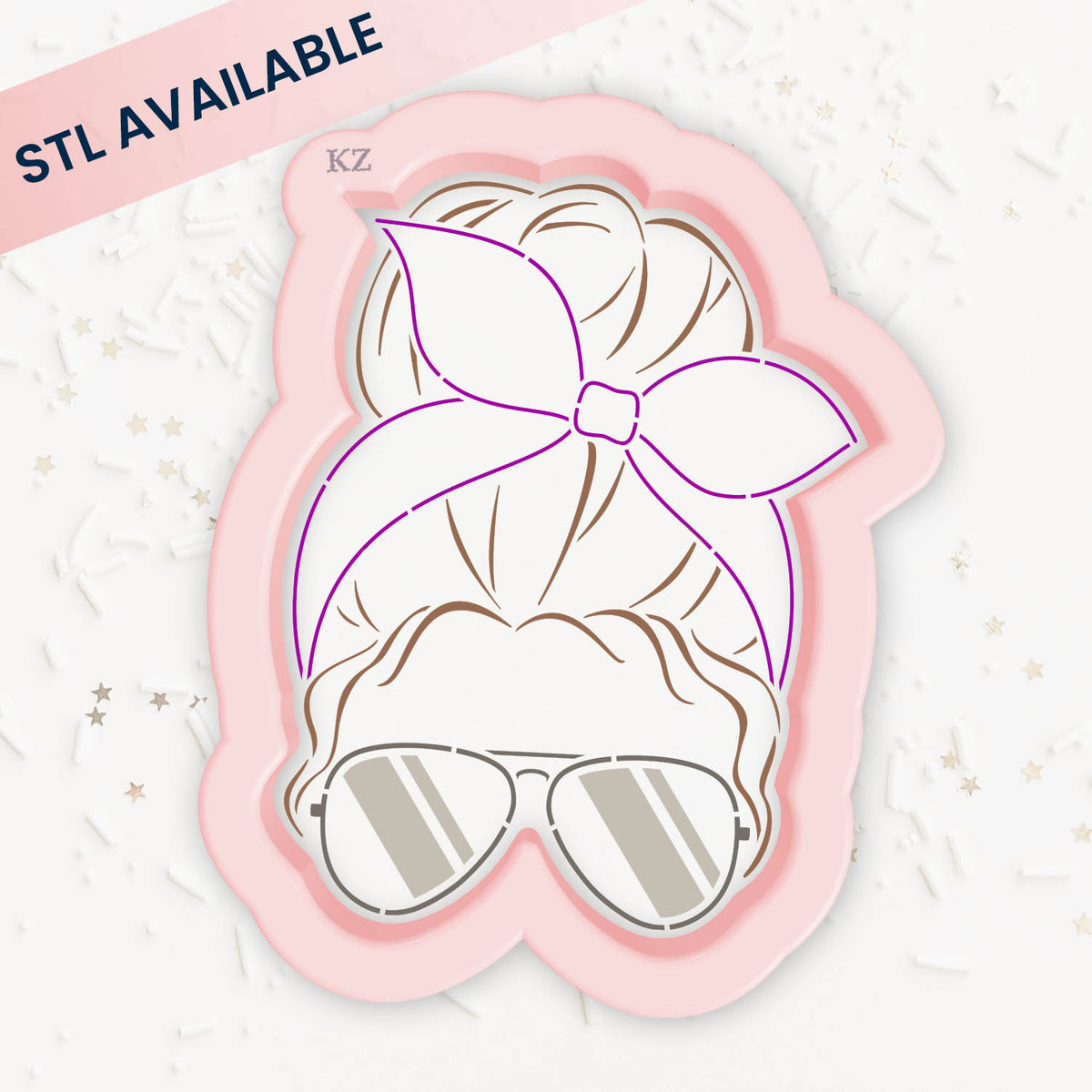 Cookie Cutters Mom Bun – Cookie Cutter &amp; Stencil Set