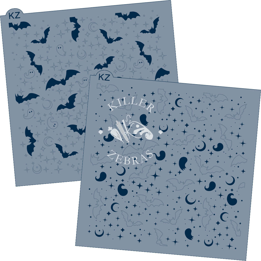 5.5 x 5.5 Stencil Moonlit Phantoms 2 Part Stencil