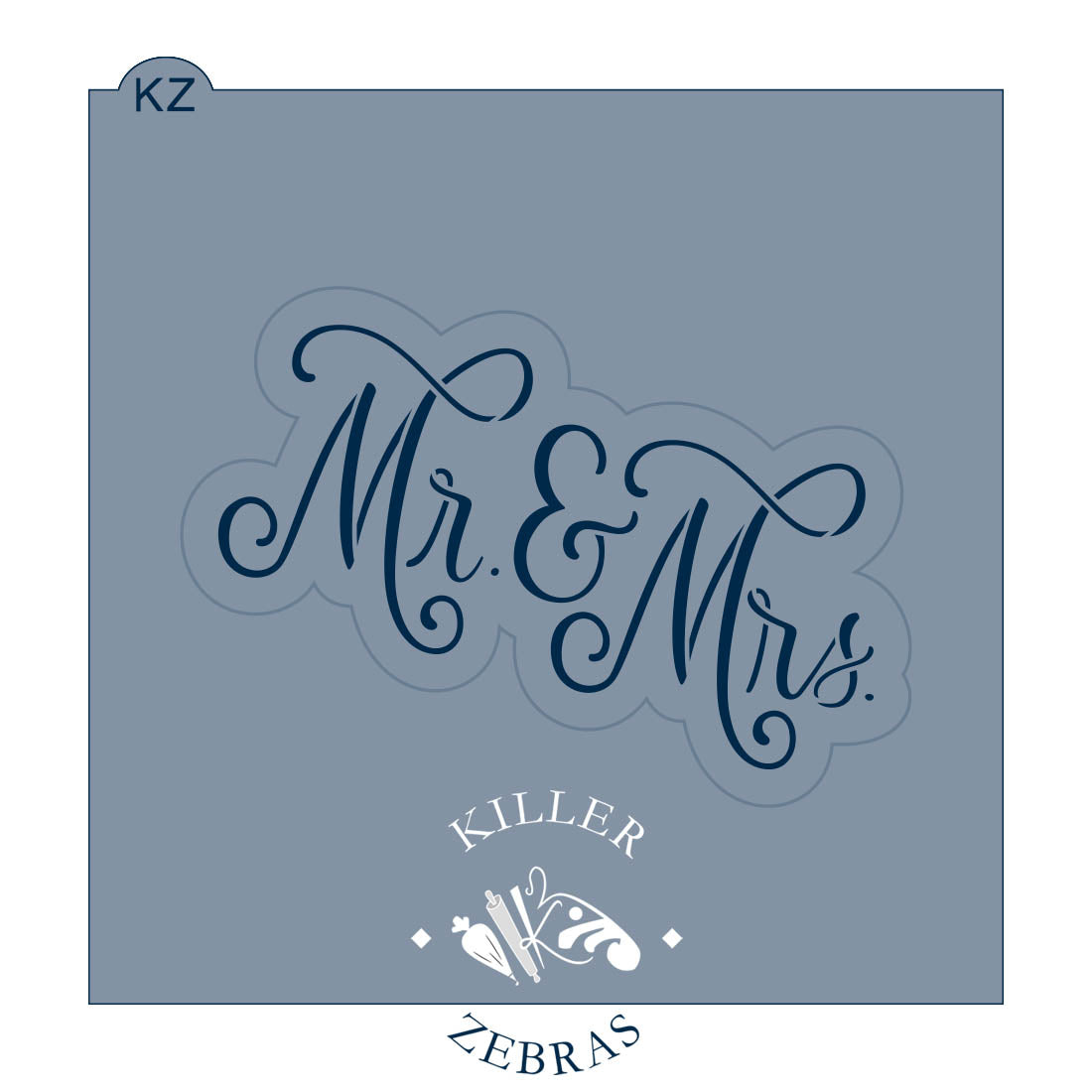 Mr. &amp; Mrs. (Style 1) – Cookie Cutter &amp; Stencil Set