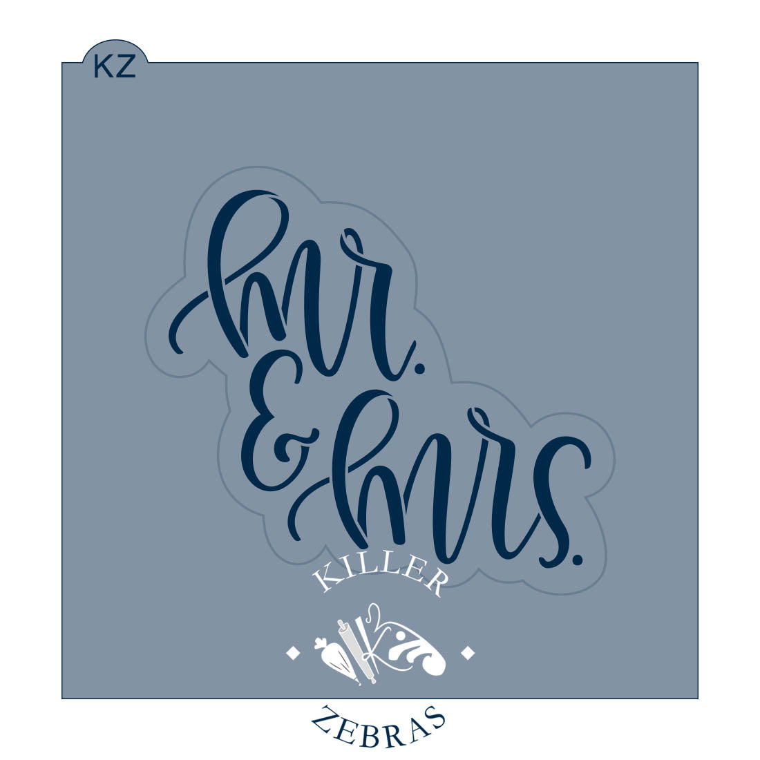 Mr. &amp; Mrs. (Style 2) – Cookie Cutter &amp; Stencil Set