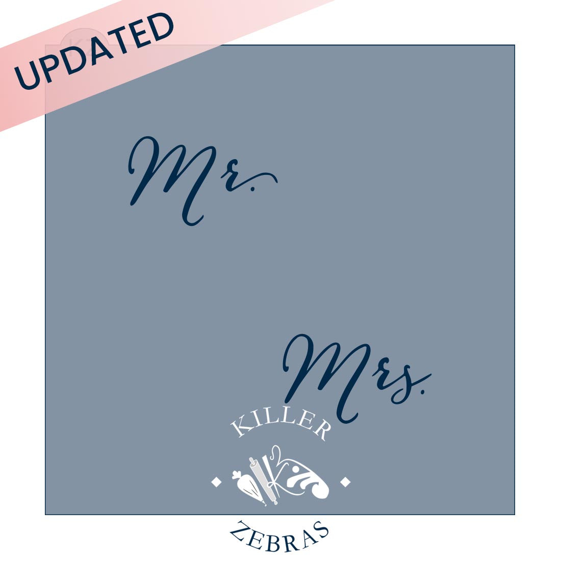 5.5 x 5.5 Stencil Mr. &amp; Mrs. (Style 1)