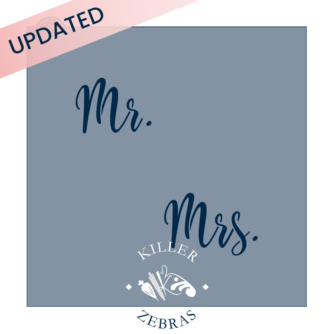 5.5 x 5.5 Stencil Mr. &amp; Mrs. (Style 2)