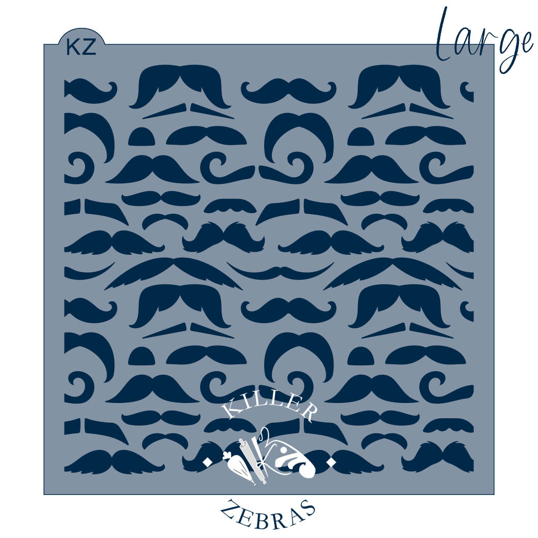 5.5 x 5.5 Stencil Mustaches – Cookie Stencil