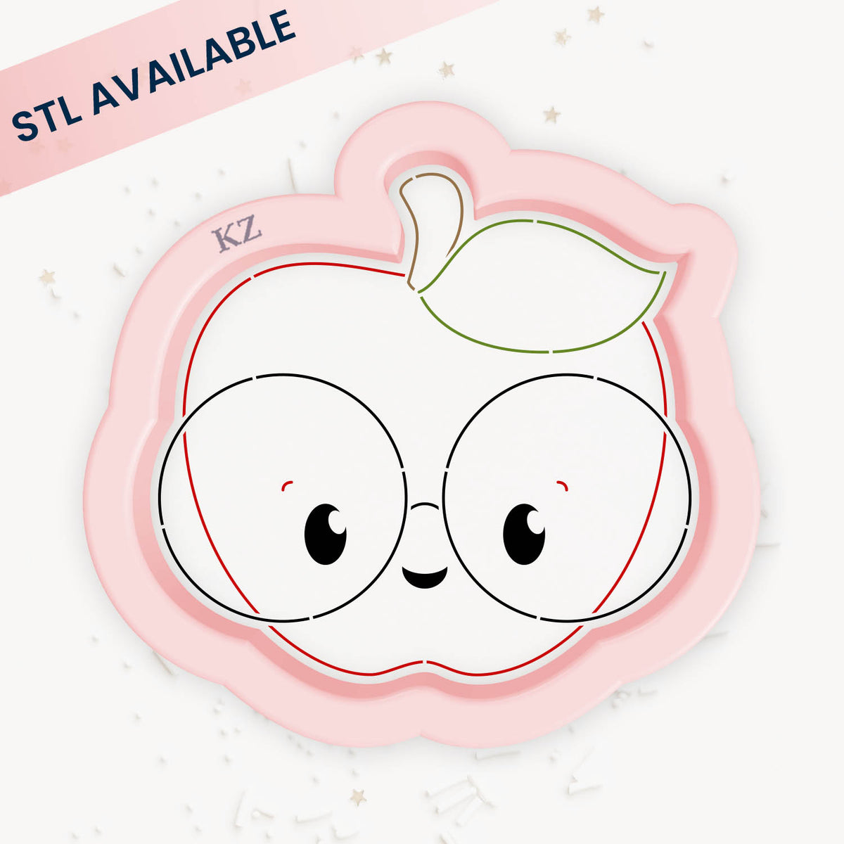 Cookie Cutters Nerdy Apple – Cookie Cutter &amp; Stencil Set