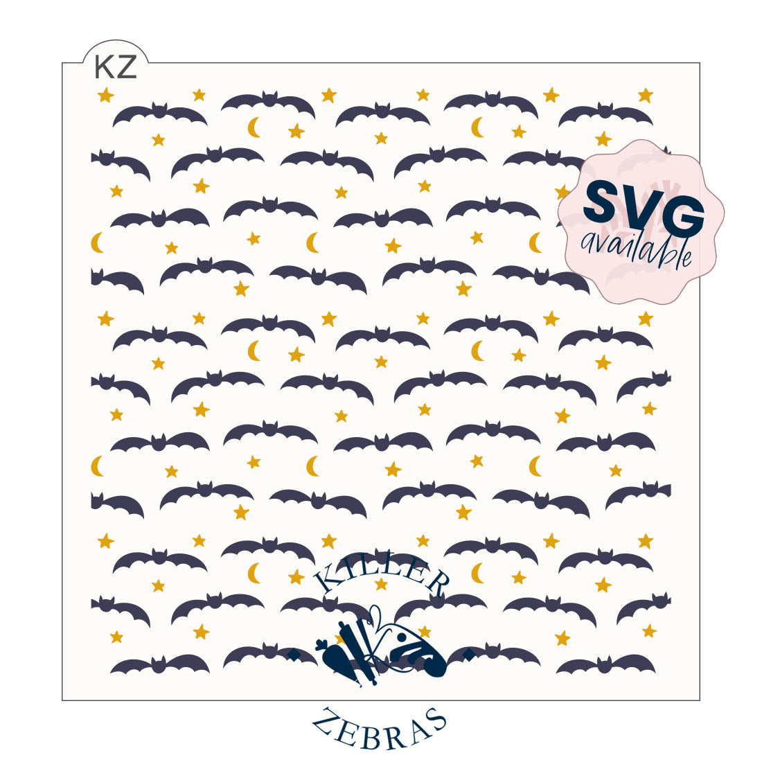 5.5 x 5.5 Stencil Night Flight 2 Part Stencil