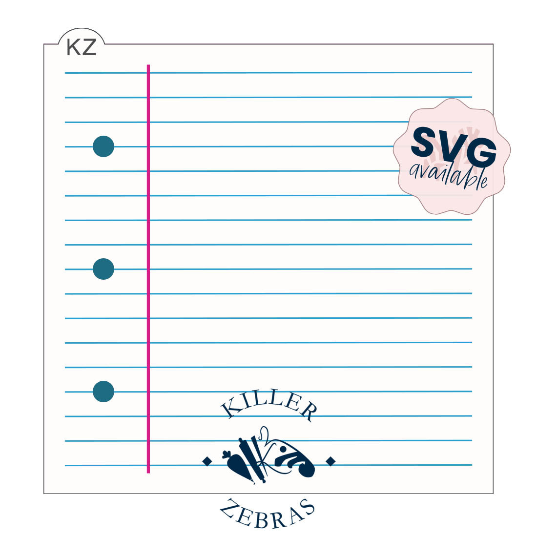 5.5 x 5.5 Stencil Notebook Paper 2 Part Stencil