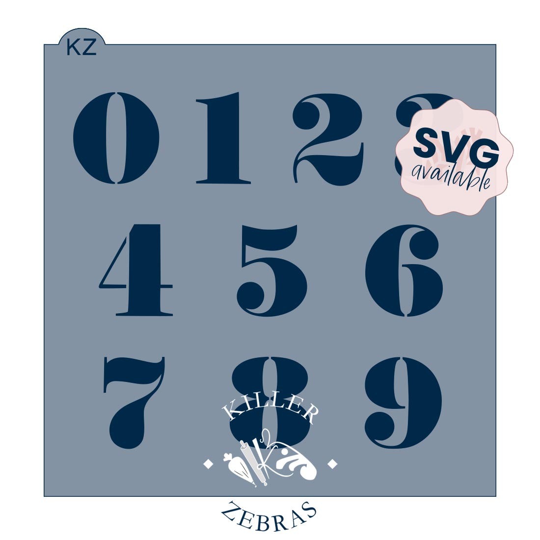 5.5 x 5.5 Stencil Numbers Stencil