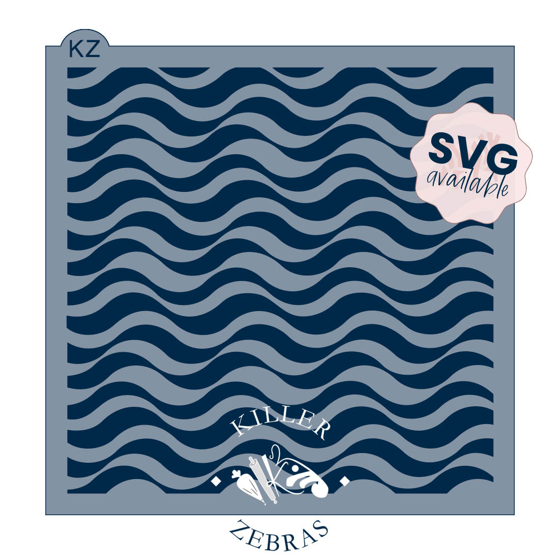 5.5 x 5.5 Stencil Ocean Waves Stencil