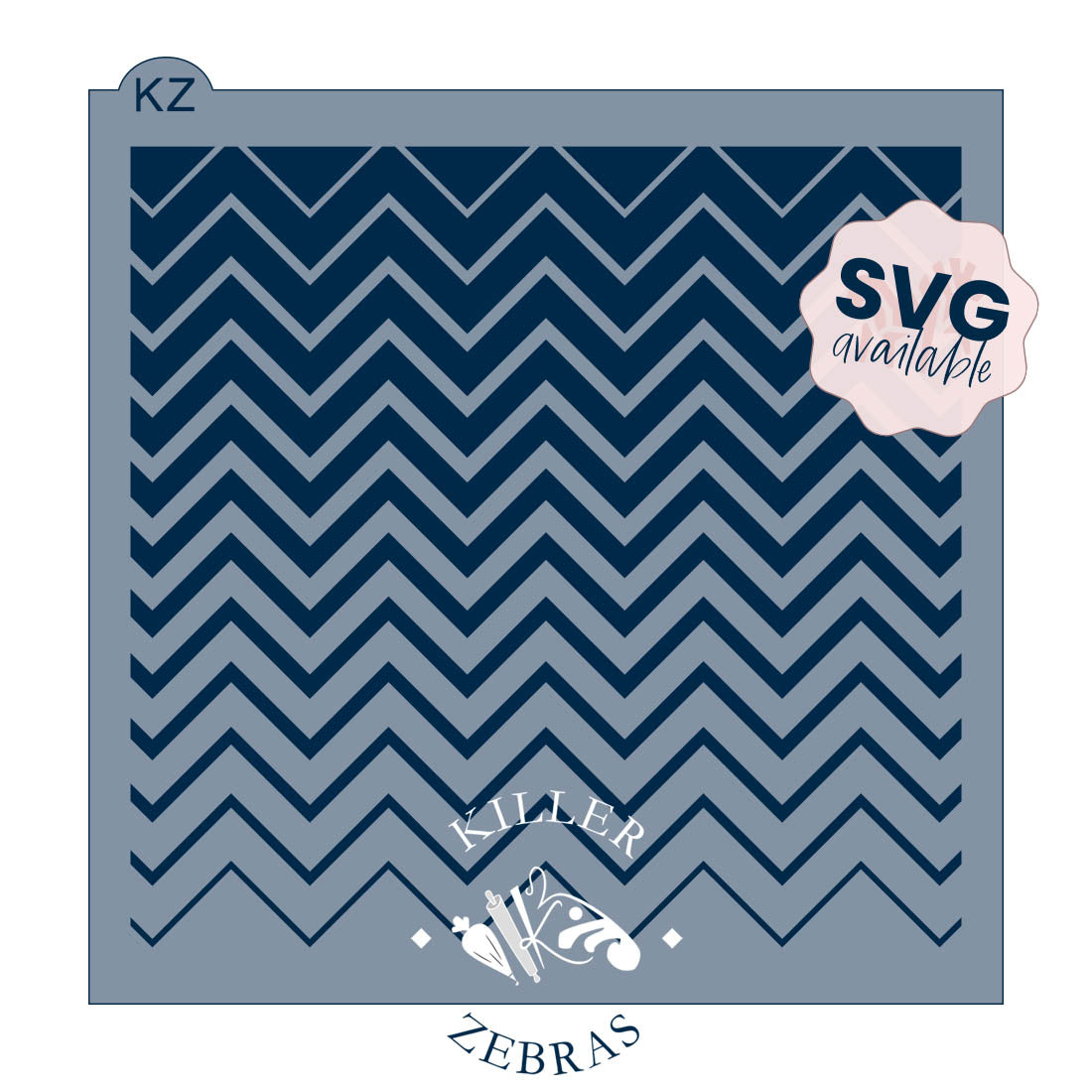 5.5 x 5.5 Stencil Ombre Chevron – Cookie Stencil