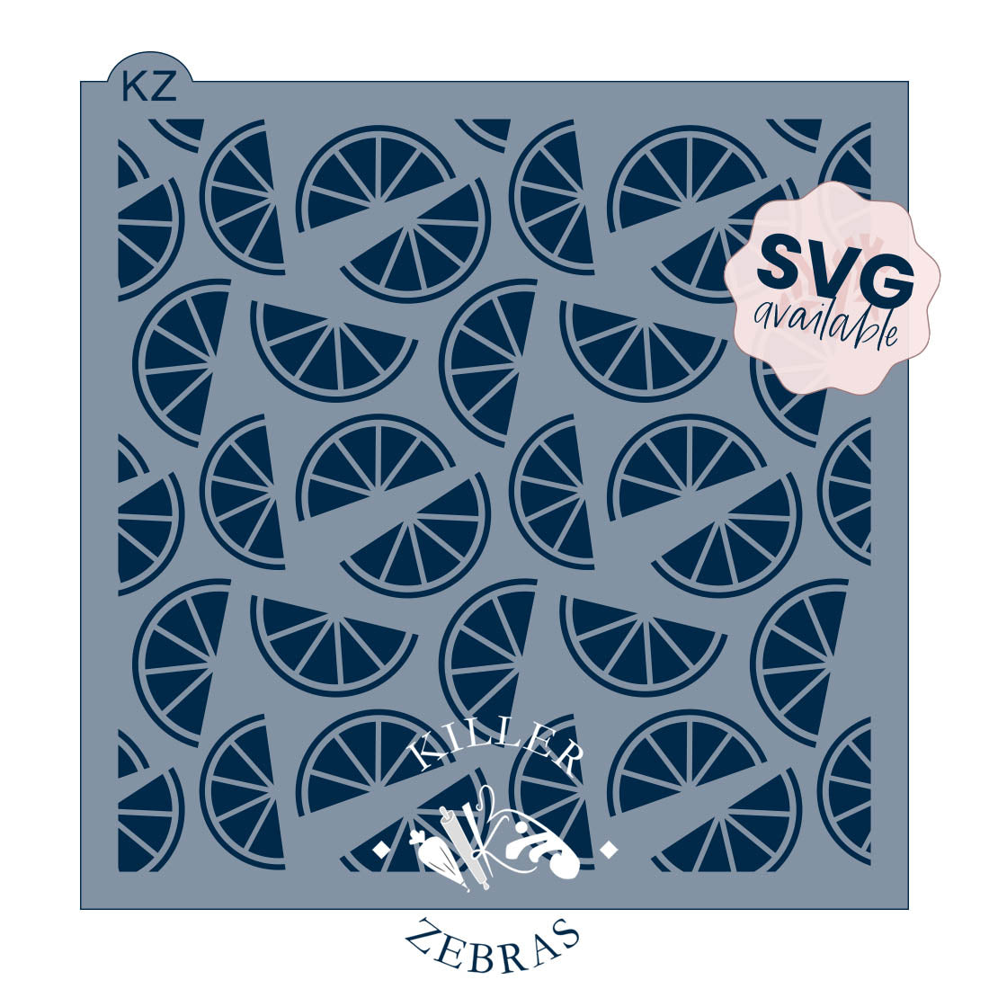 5.5 x 5.5 Stencil Orange Slices – Cookie Stencil