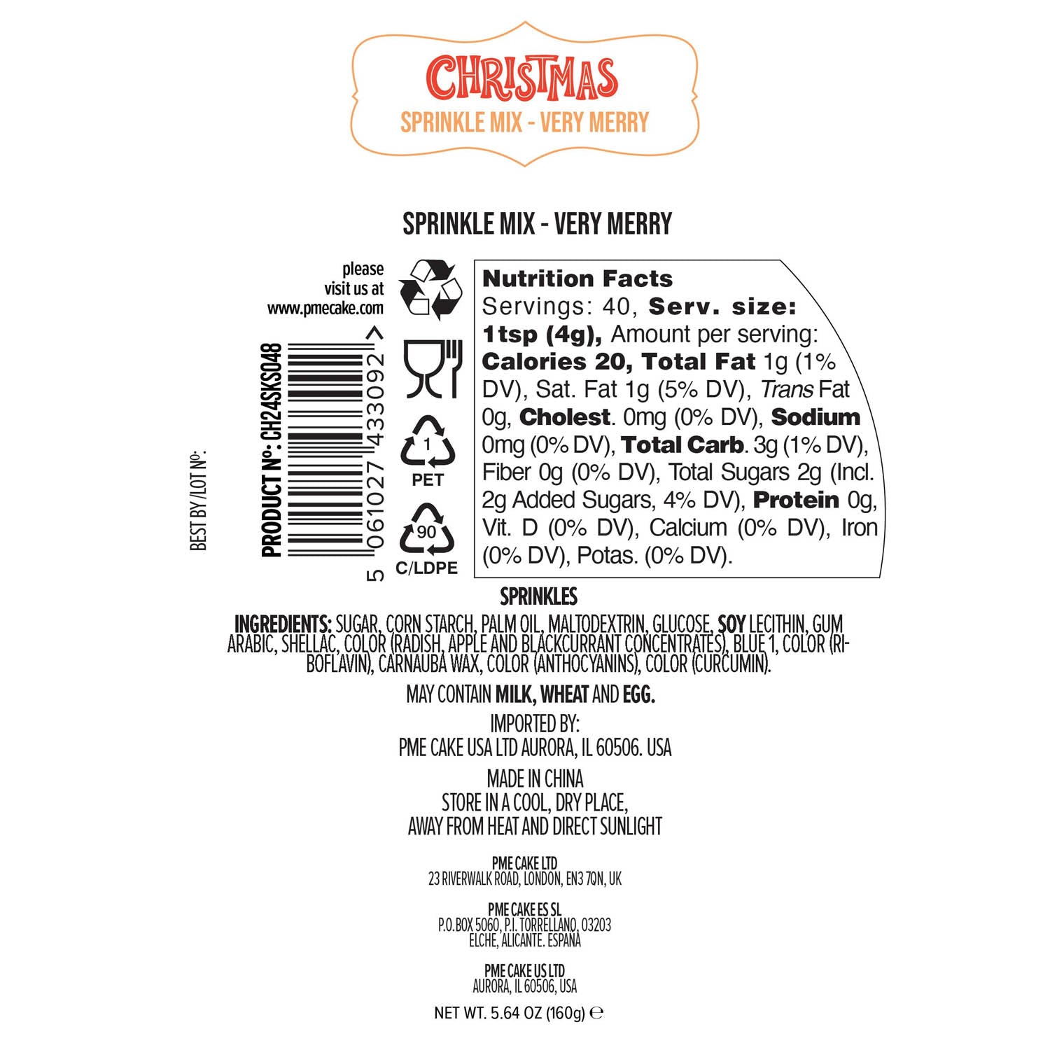 Sprinkles PME Holiday Sprinkles - Very Merry