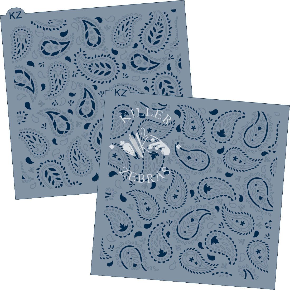 5.5 x 5.5 Stencil Paisley 2 Part Stencil