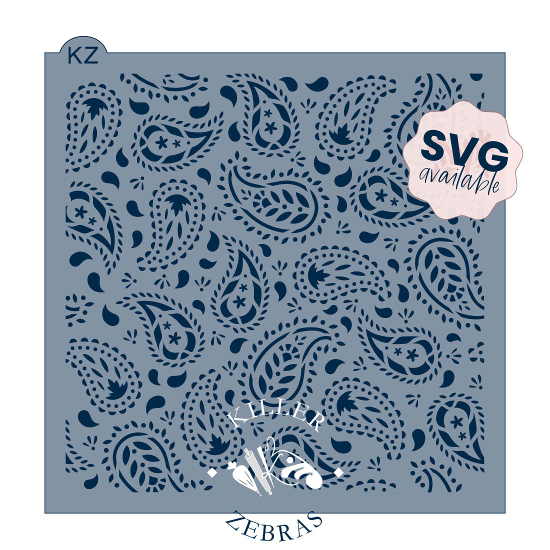 5.5 x 5.5 Stencil Paisley Stencil