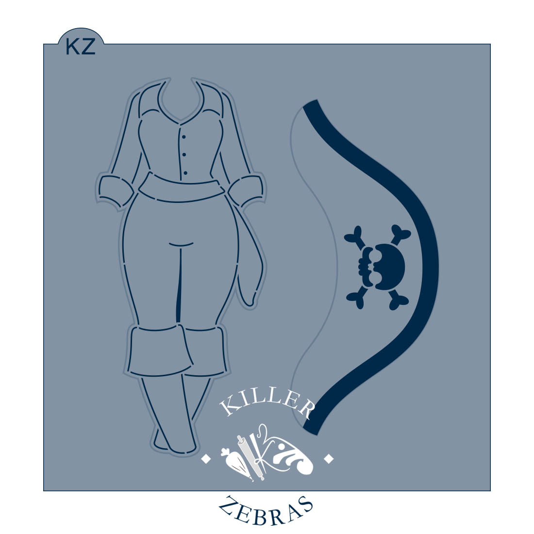 Cookie Cutters Paper Doll - Pirate Costume Cutter/Stencil