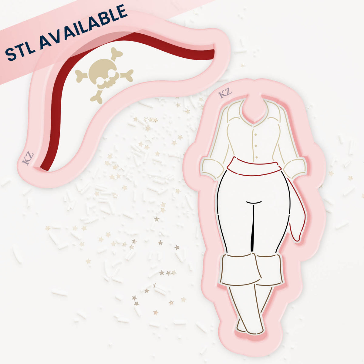 Cookie Cutters Paper Doll - Pirate Costume Cutter/Stencil