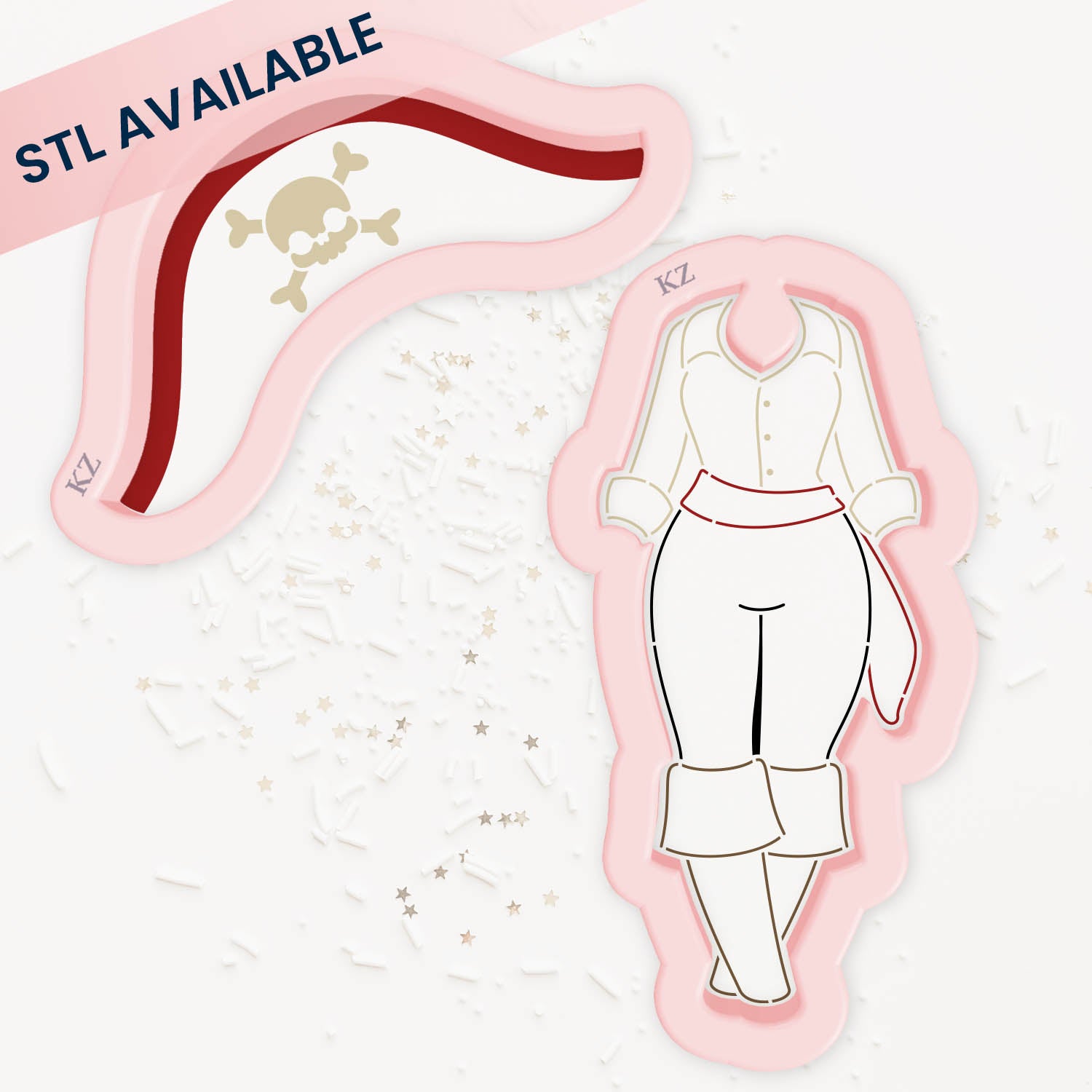 Cookie Cutters Paper Doll - Pirate Costume Cutter/Stencil