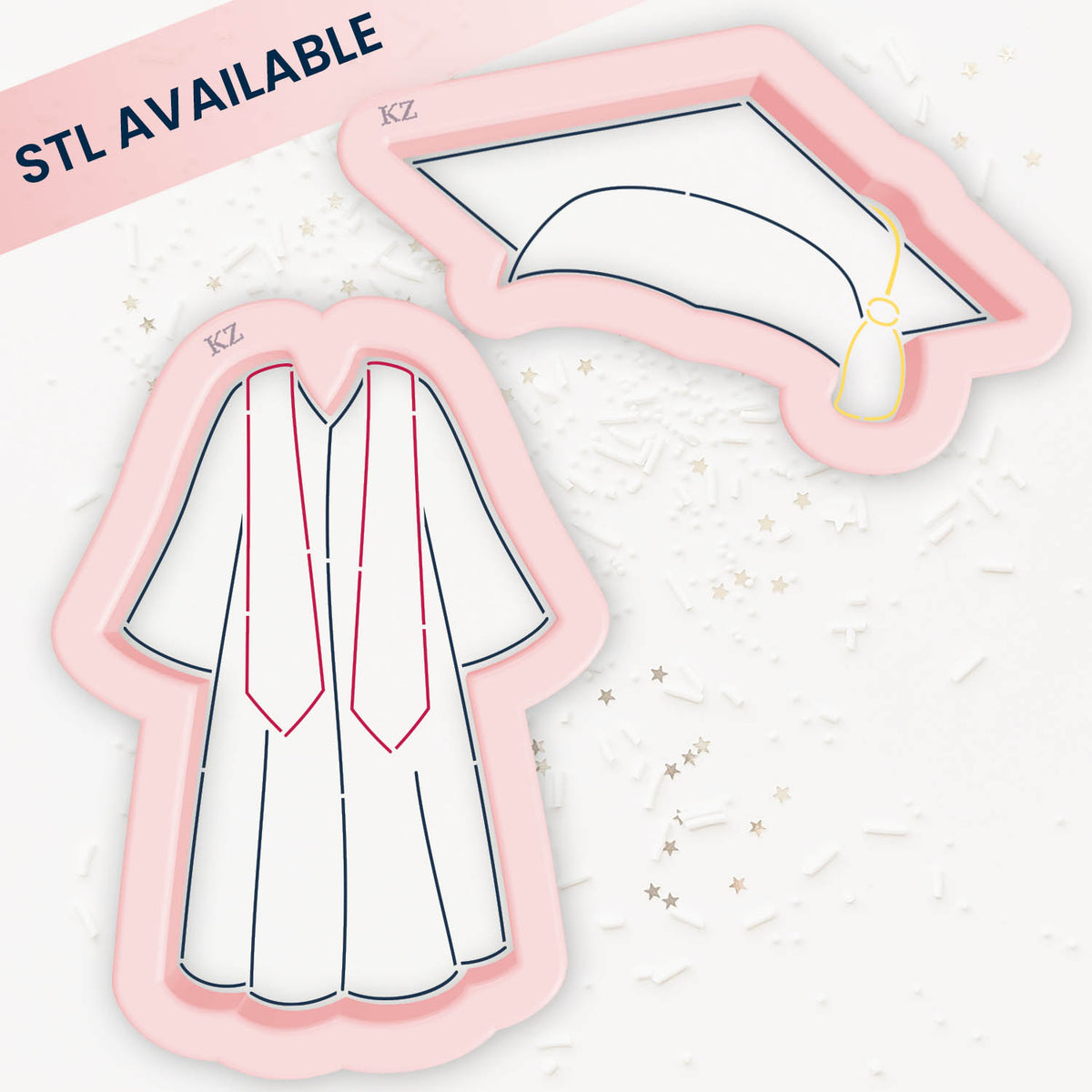 Cookie Cutters Paper Doll Graduation Cap &amp; Gown – Cookie Cutter &amp; Stencil Set