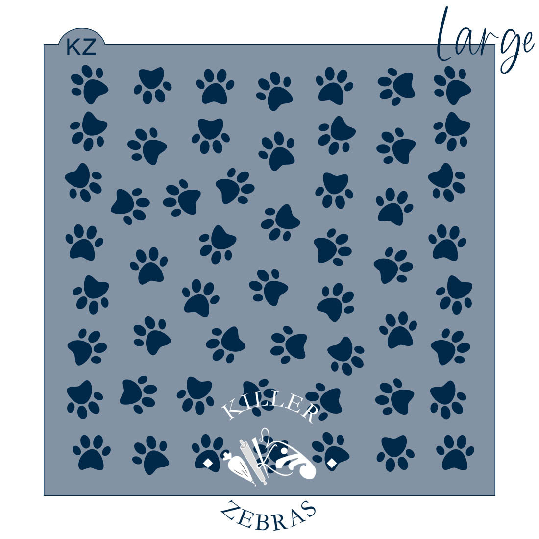 5.5 x 5.5 Stencil Paw Prints – Cookie Stencil