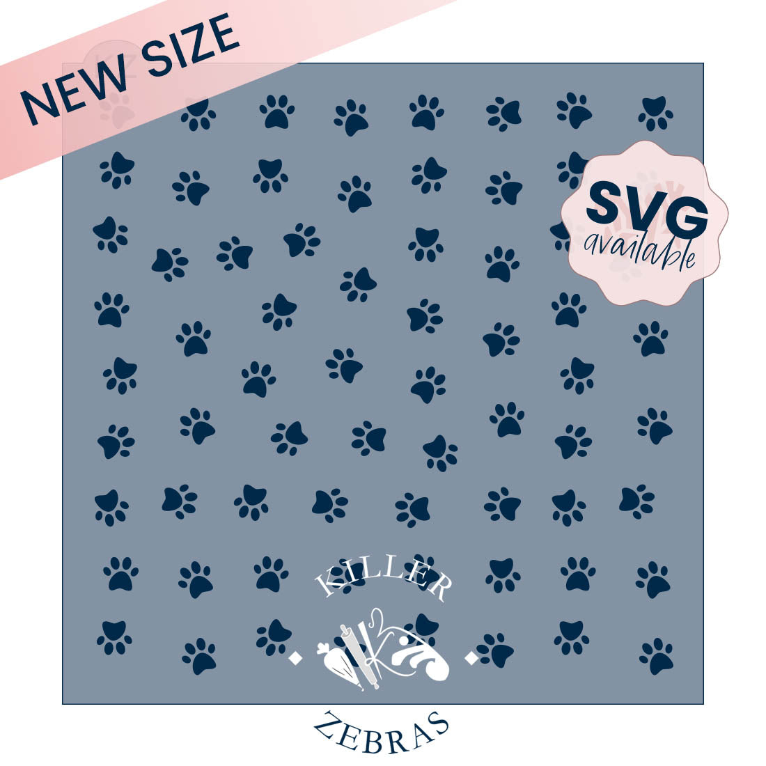 5.5 x 5.5 Stencil Paw Prints – Cookie Stencil