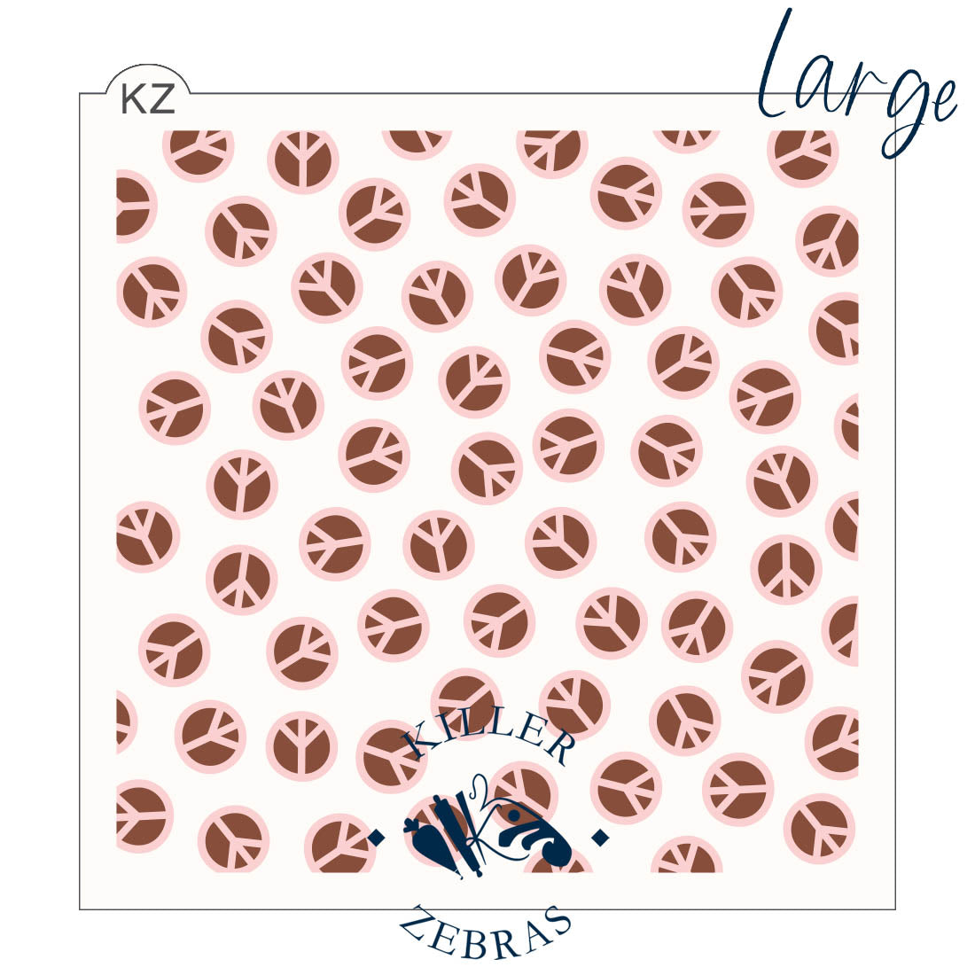 5.5 x 5.5 Stencil Peace Signs 2 Part Stencil