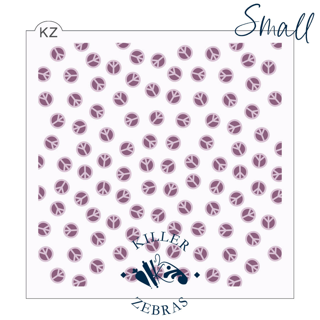 5.5 x 5.5 Stencil Peace Signs 2 Part Stencil Small