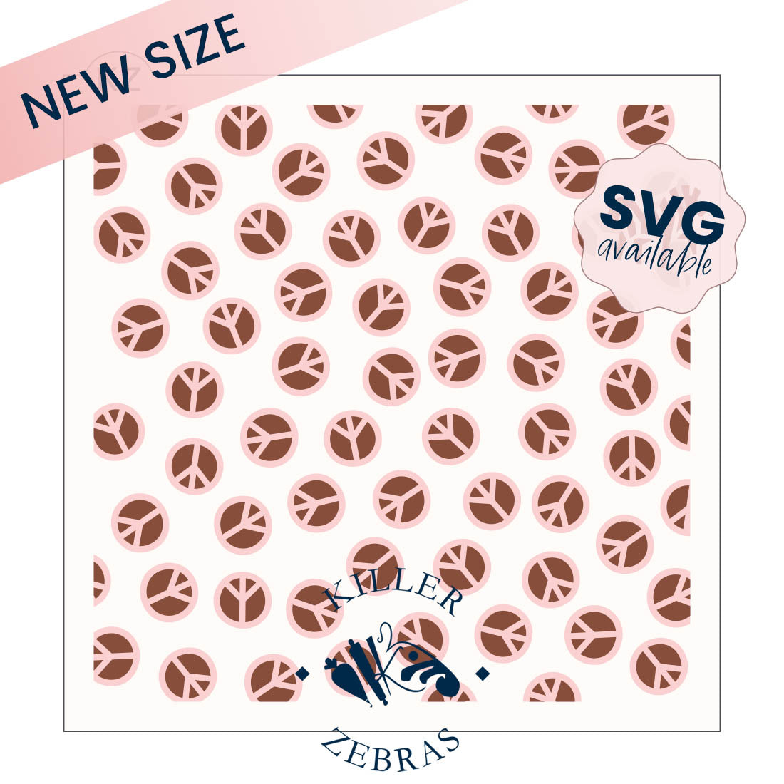 5.5 x 5.5 Stencil Peace Signs 2 Part Stencil