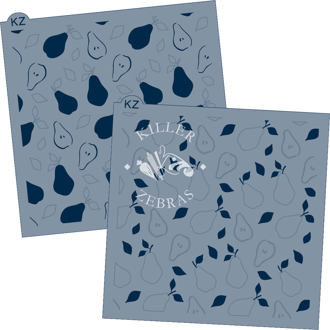 5.5 x 5.5 Stencil Pears 2 Part Stencil