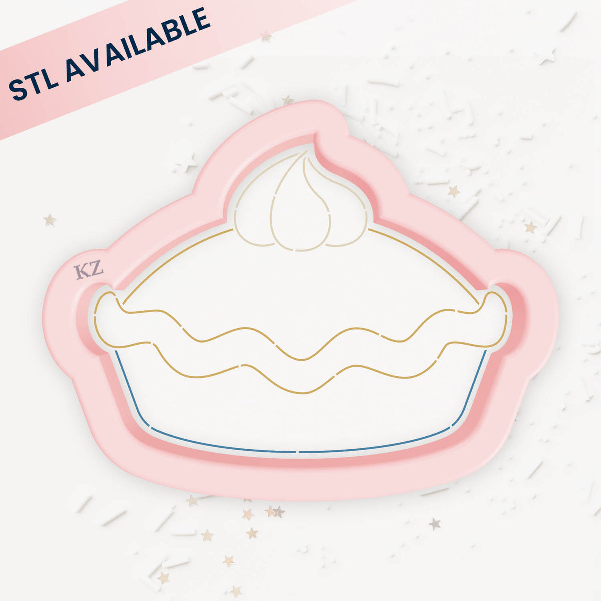 Cookie Cutters Pie with Whipped Cream Cutter/Stencil