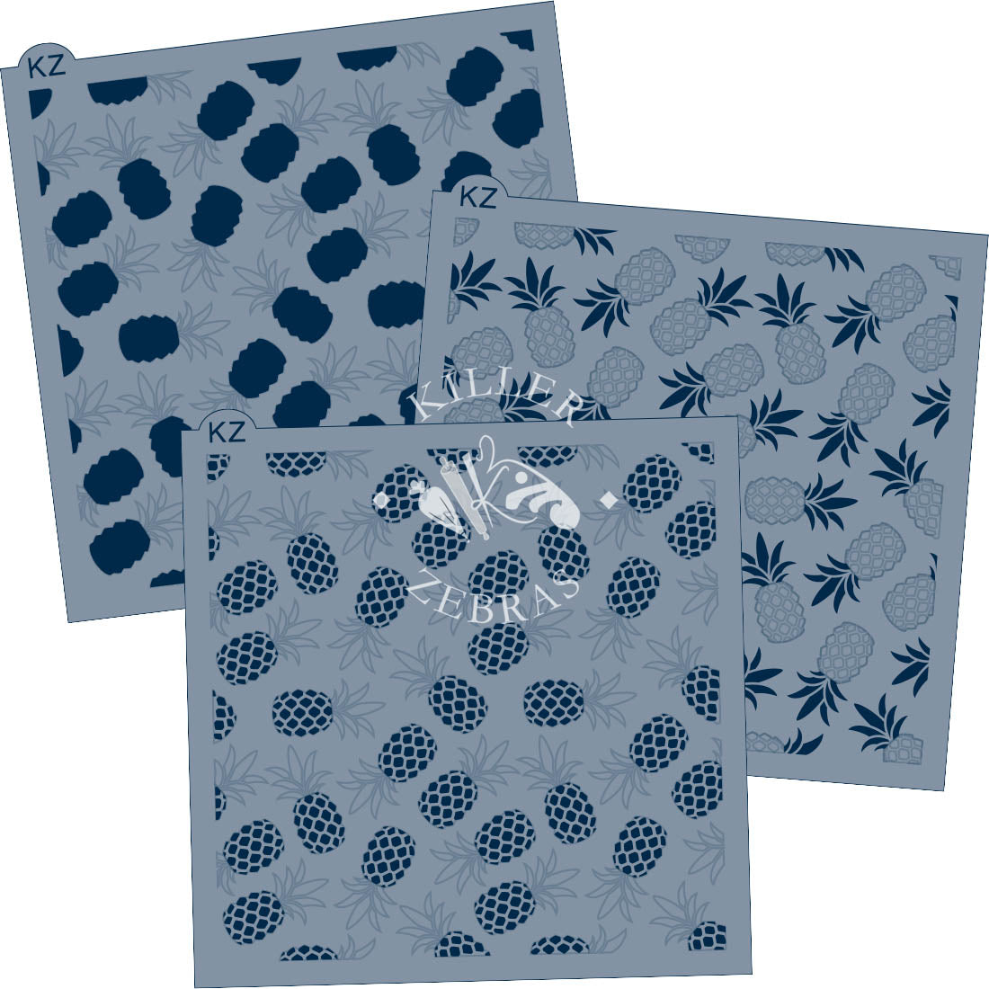 5.5 x 5.5 Stencil Pineapples – Layered Cookie Stencil