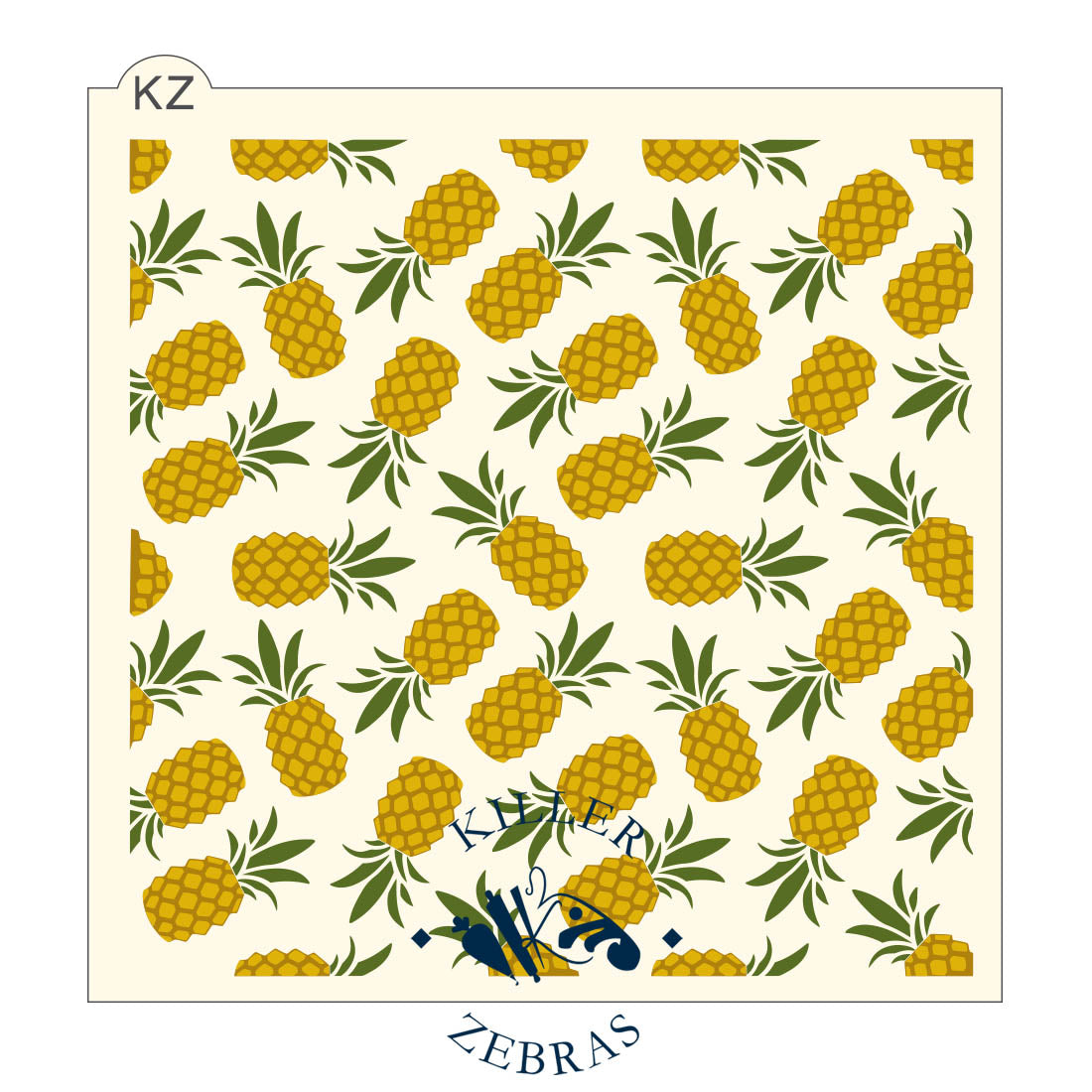 5.5 x 5.5 Stencil Pineapples 3 Part Stencil