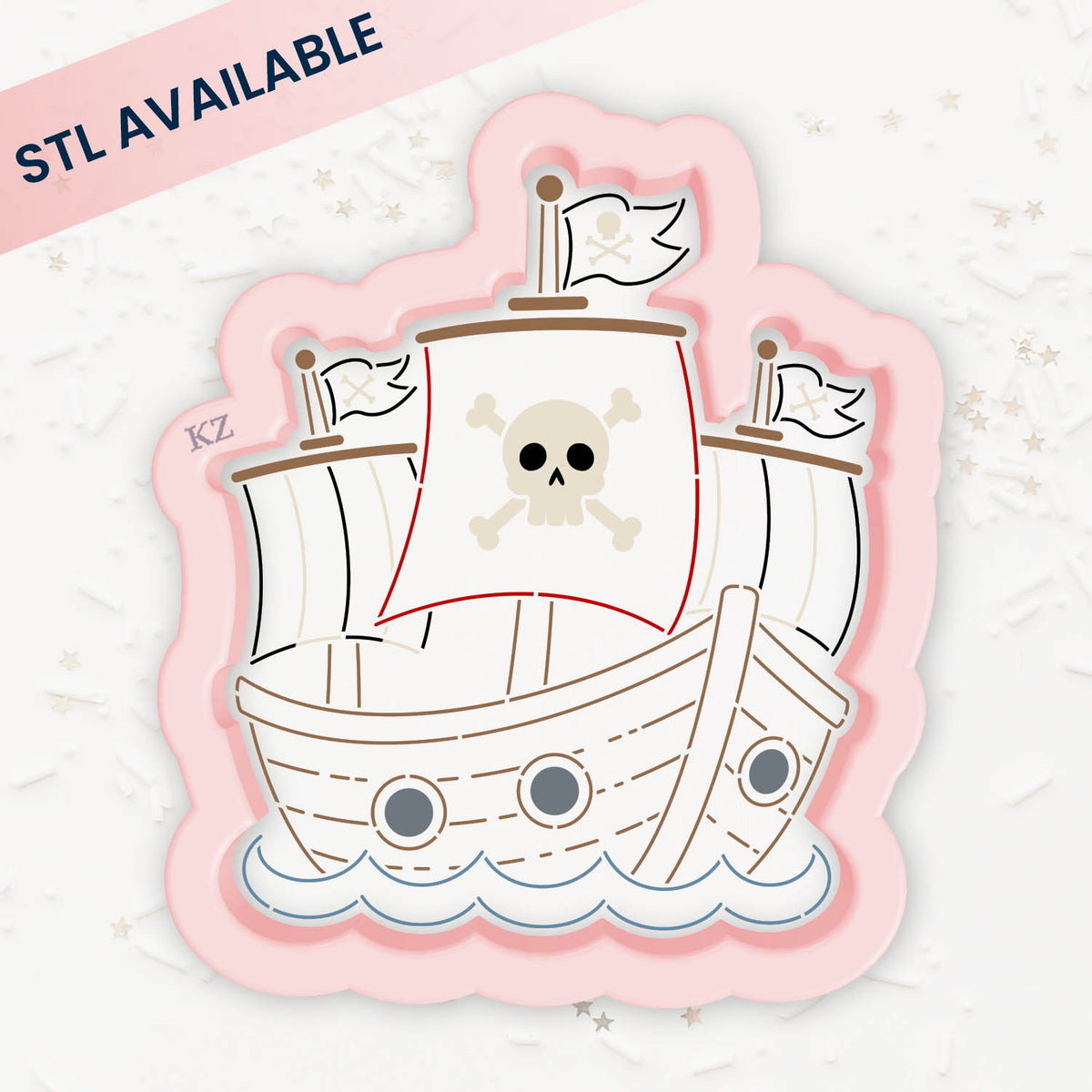 Cookie Cutters CSLA Pirate Ship – Cookie Cutter &amp; Stencil Set
