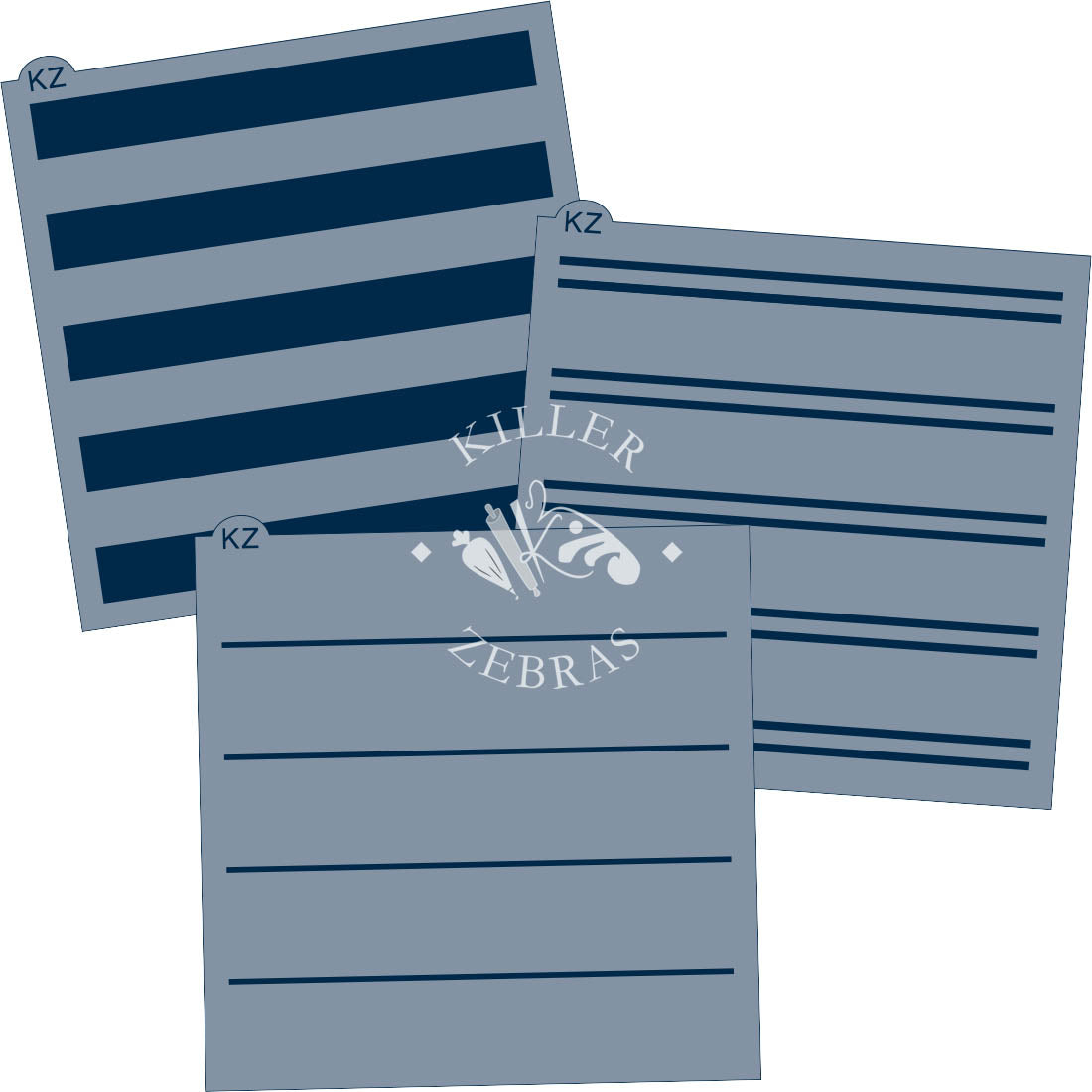 5.5 x 5.5 Stencil Plaid 3 Part Stencil