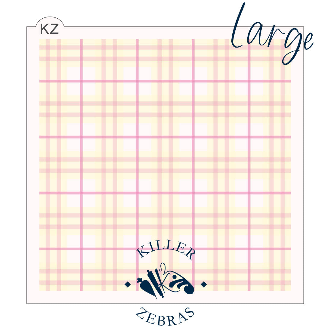 5.5 x 5.5 Stencil Plaid 3 Part Stencil Large
