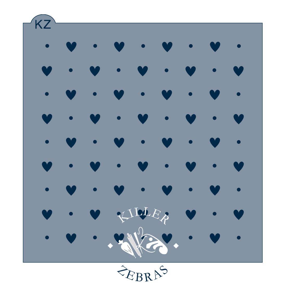 5.5 x 5.5 Stencil Polka Dot Hearts Stencil