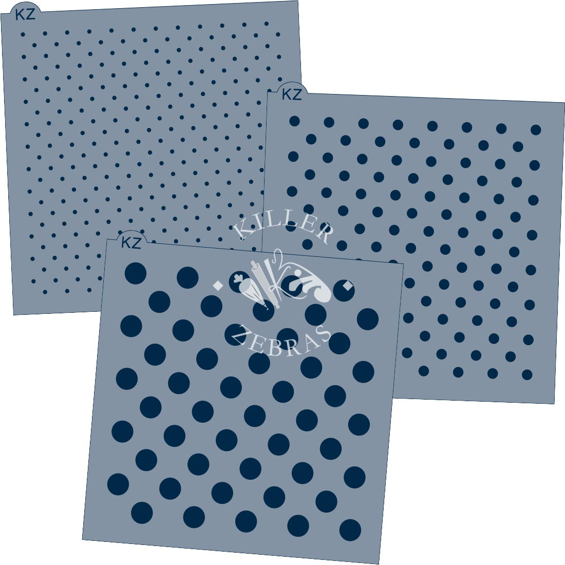 5.5 x 5.5 Stencil Polka Dots Stencil Set of 3 (S,M,L)
