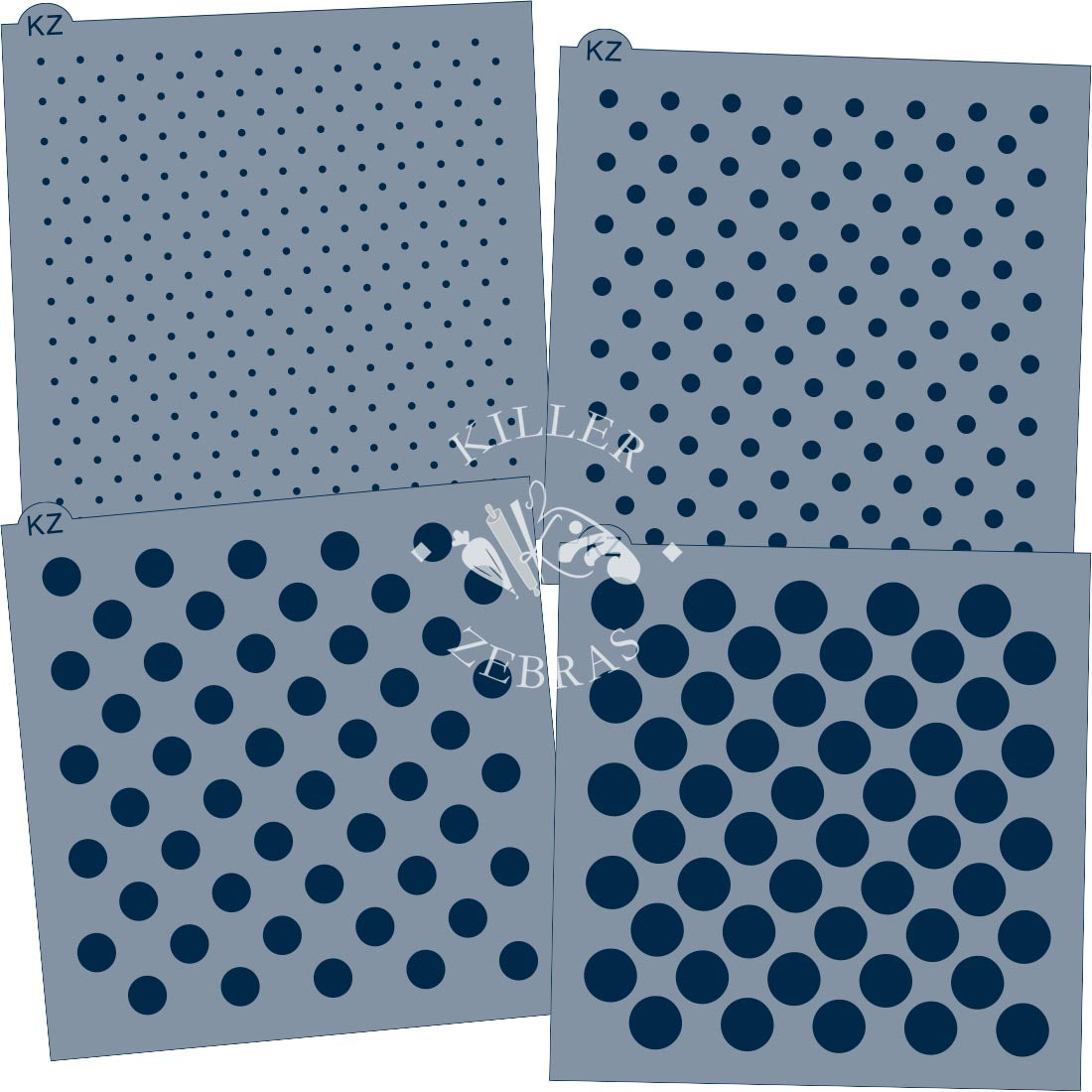 5.5 x 5.5 Stencil Polka Dots Stencil Set of 4 (S,M,L,XL)
