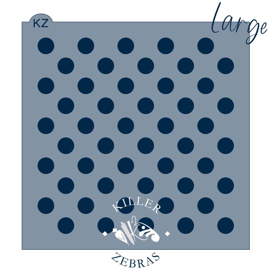 5.5 x 5.5 Stencil Polka Dots Stencil Large